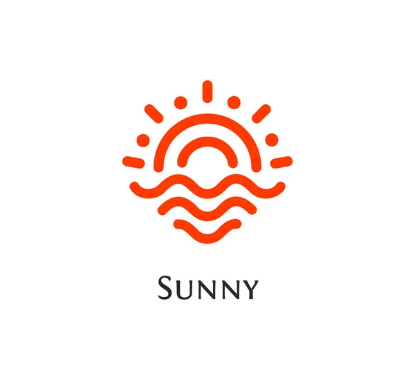 Forma redonda abstrata isolada logotipo da cor laranja, sol e ondas logotipo ilustração vetorial —  Vetores de Stock