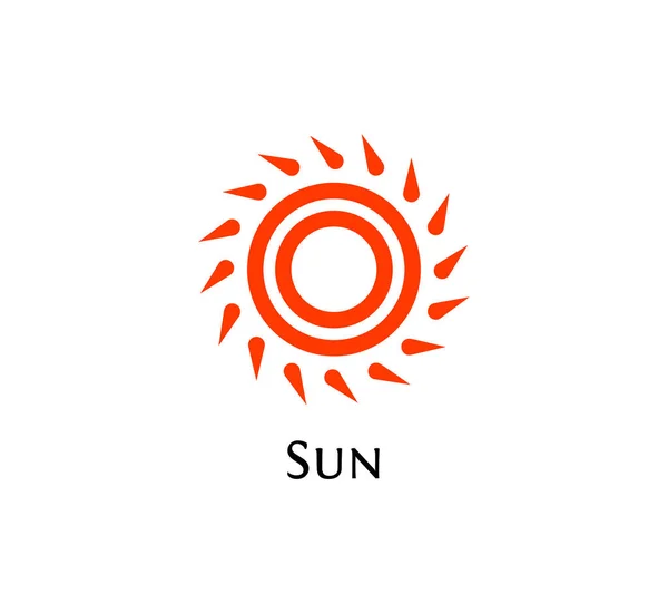 Forma redonda abstracta aislada logotipo de color naranja, ilustración del vector del logotipo del sol — Vector de stock