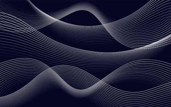Aísla abstracto color azul oscuro líneas onduladas fondo, curvas fondo vector ilustración — Vector de stock