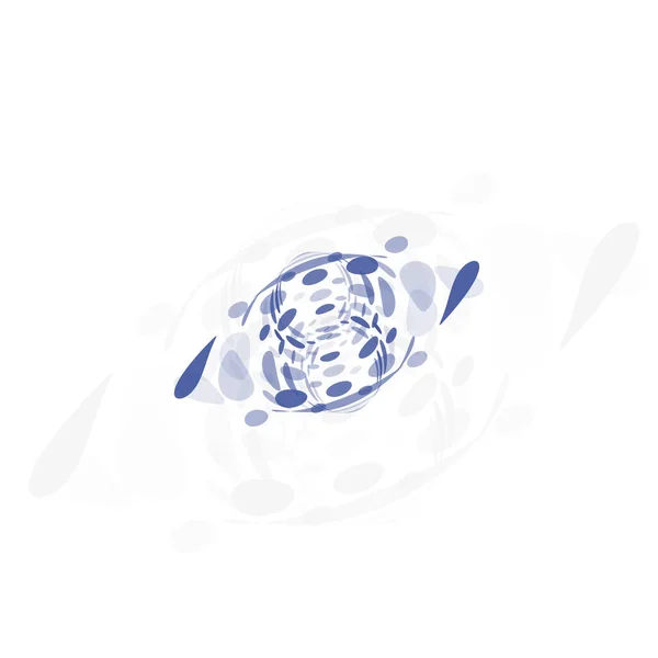 Logotipo de forma inusual abstracto aislado de burbujas, logotipo punteado en la ilustración del vector de fondo negro — Vector de stock