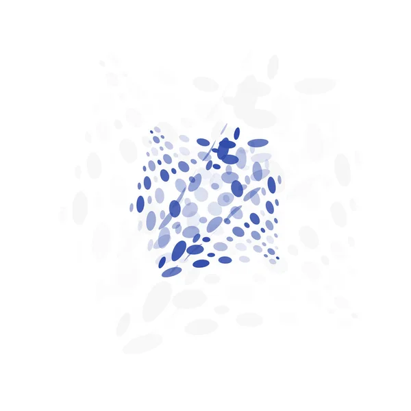 Isolerade abstrakt ovanlig form logotypen för bubblor, prickade logotyp på vit bakgrund vektorillustration. — Stock vektor