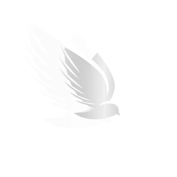 Isoliert abstrakt silber Farbe Vögel Silhouetten Logo auf weißem Hintergrund, Flügel und Federn Elemente Logotyp gesetzt Vektor Illustration — Stockvektor