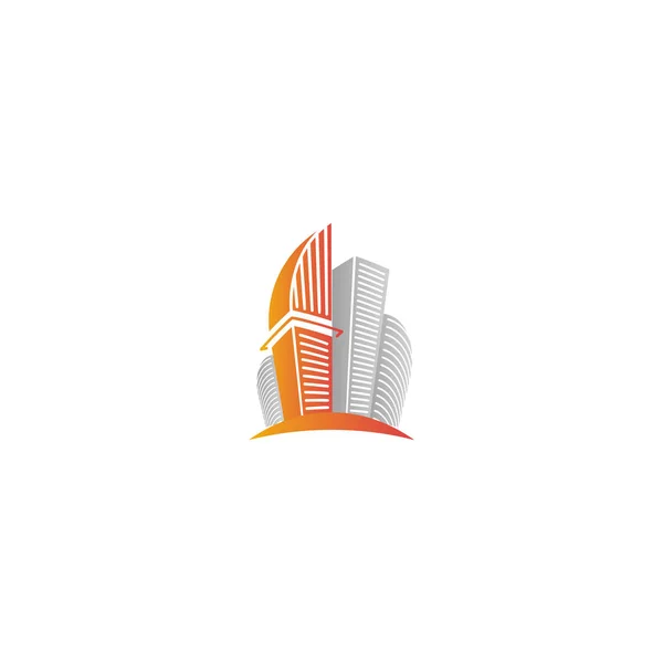 Logo na białym tle miasta streszczenie wieżowiec, miejskich nieruchomości, architektura element logo na białym tle ilustracja wektorowa — Wektor stockowy