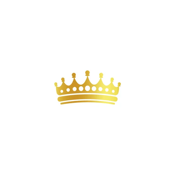 Απομονωμένη χρυσαφένιο χρώμα κορώνα λογότυπο σε λευκό φόντο, πολυτελές βασιλικό σύμβολο, εικονογράφηση διάνυσμα κόσμημα — Διανυσματικό Αρχείο