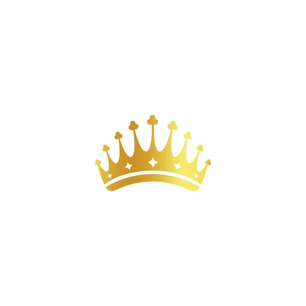 Geïsoleerde gouden kleur kroon logo op witte achtergrond, luxe royal teken, juweel vectorillustratie — Stockvector