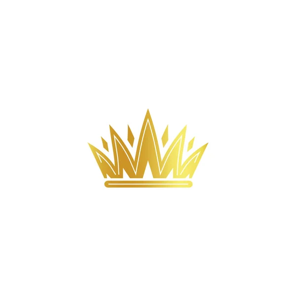 Logo de couronne de couleur or isolé sur fond blanc, signe royal de luxe, illustration vectorielle de bijoux — Image vectorielle