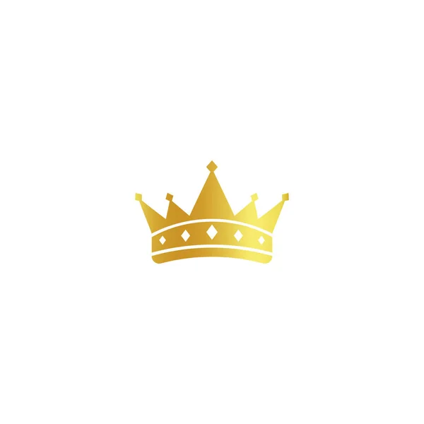 Geïsoleerde gouden kleur kroon logo op witte achtergrond, luxe royal teken, juweel vectorillustratie — Stockvector