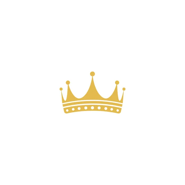 Logo de corona de color dorado aislado sobre fondo blanco, signo real de lujo, ilustración de vector de joya — Archivo Imágenes Vectoriales