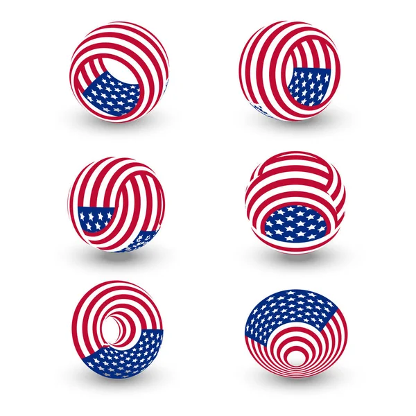 США обвели вокруг пальца логотип вектора. Символы США установлены. Векторная иллюстрация Дня независимости . — стоковый вектор