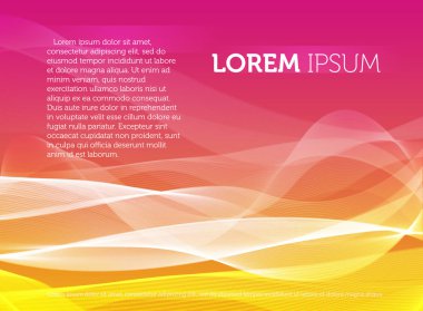 Renkli arka plan ile dalgalı çizgiler ve duman etkisi vektör çizim, parlak dekoratif zemin.