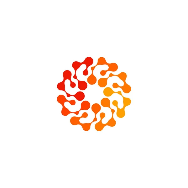 Forma redonda abstrata isolada logotipo da cor laranja, logotipo da flor no fundo branco, ilustração vetor sol estilizado —  Vetores de Stock