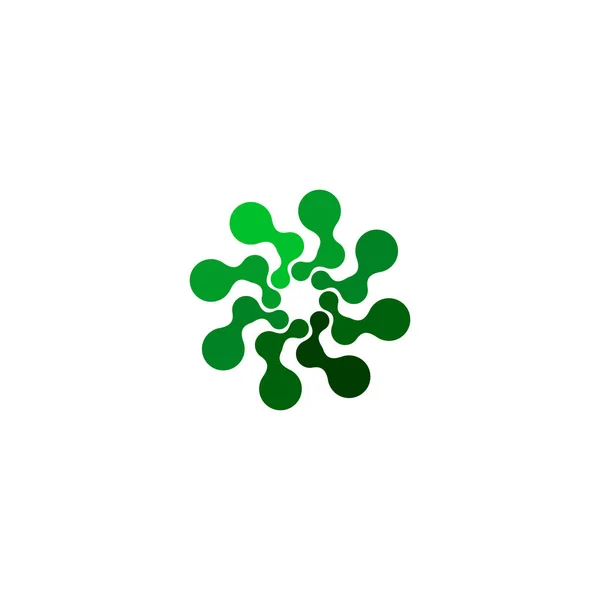 Isolado abstrato cor verde forma redonda logotipo no fundo branco, simples plana redemoinho logotipo vetor ilustração —  Vetores de Stock
