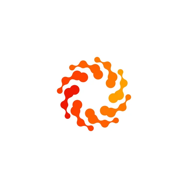 Forma redonda abstrata isolada logotipo da cor laranja, logotipo do sol estilizado no fundo branco, ilustração do vetor do redemoinho —  Vetores de Stock