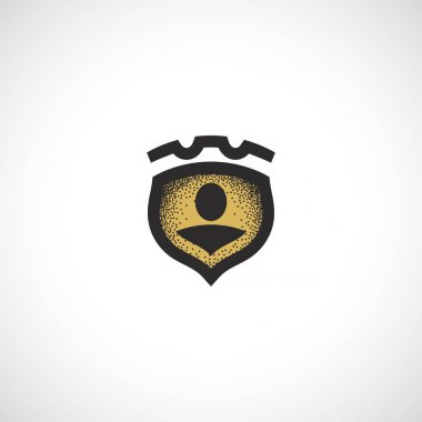 İzole soyut Ortaçağ kalkan logo, Herb logo üzerinde beyaz arka plan vektör çizim