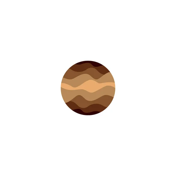 Isolerade abstrakt brunfärg runda formen logotyp på vit bakgrund vektorillustration. — Stock vektor