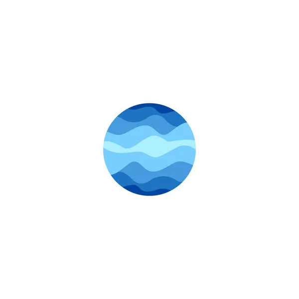 Logotipo de forma redonda de cor azul abstrato isolado no fundo branco, ilustração do vetor da água . — Vetor de Stock