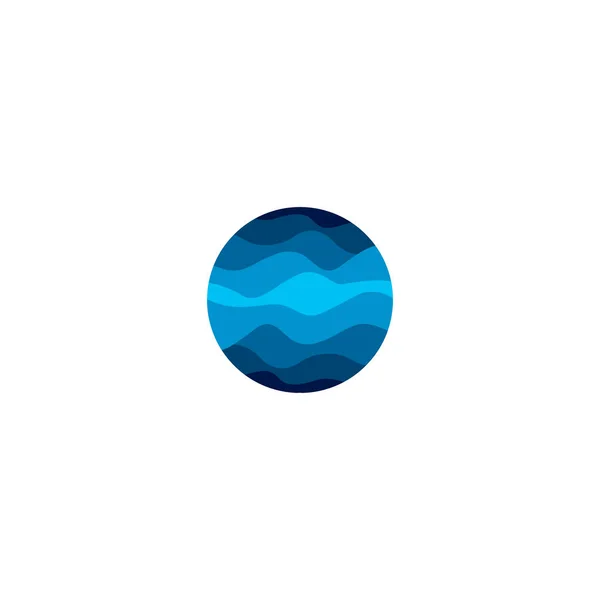 Logo isolé abstrait de forme ronde de couleur bleue sur fond blanc, illustration vectorielle de l'eau . — Image vectorielle
