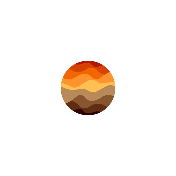 Logotipo de forma redonda cor laranja abstrato isolado no fundo branco, ilustração do vetor do sol . —  Vetores de Stock