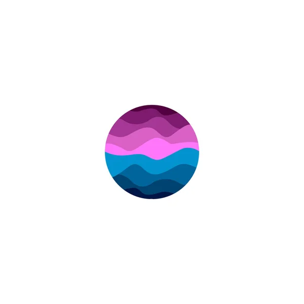 Isolé abstrait forme ronde bleu et rose logo de couleur de lignes ondulées sur fond blanc illustration vectorielle . — Image vectorielle