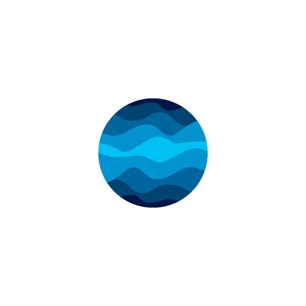 Logotipo de forma redonda de cor azul abstrato isolado no fundo branco, ilustração do vetor da água . —  Vetores de Stock