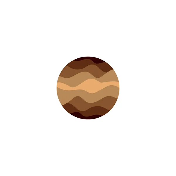 Logo de forma redonda de color marrón abstracto aislado en la ilustración del vector de fondo blanco . — Archivo Imágenes Vectoriales