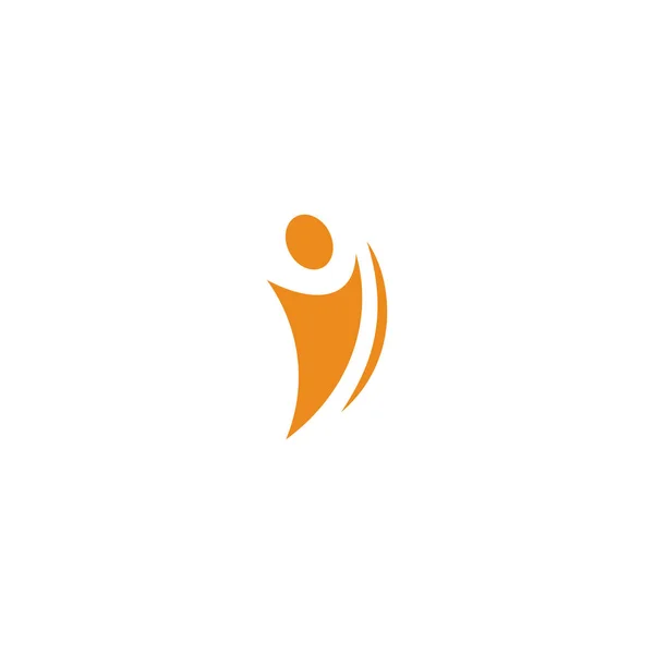 Color naranja abstracto aislado cuerpo humano en movimiento silueta logo en fondo blanco vector ilustración . — Vector de stock