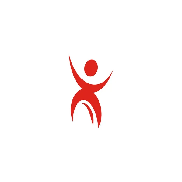Изолированный абстрактный красный цвет человеческого тела в движении силуэт логотип на белом фоне векторной иллюстрации . — стоковый вектор