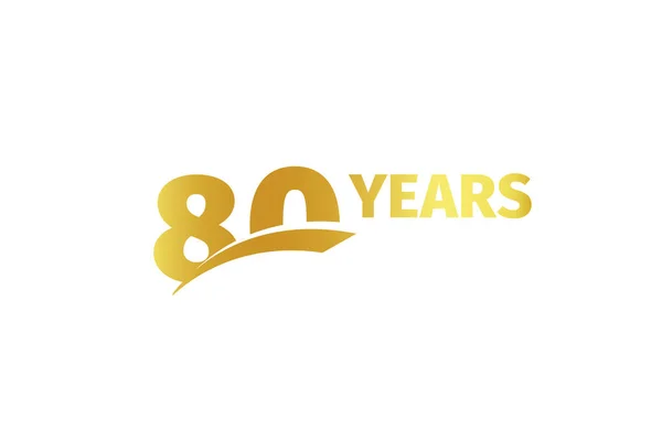 Isolé numéro de couleur d'or 80 avec icône des années de mot sur fond blanc, anniversaire carte de vœux élément vectoriel illustration . — Image vectorielle
