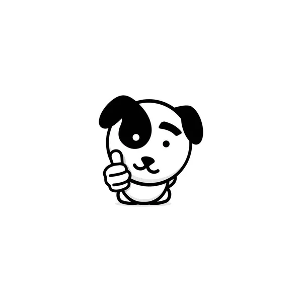 Roztomilé štěně jako palec ruky objevil, velkou úctu a schválení vektorové logo. Dobrá práce, ilustrace, dobrý post, vynikající symbol — Stockový vektor