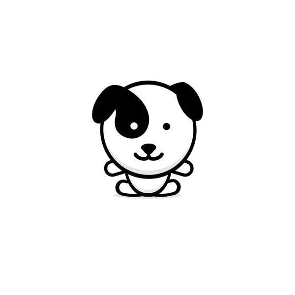 Sevimli köpek vektör çizim, bebek köpek yavrusu logosu, yeni tasarım sanat, evde beslenen hayvan siyah renk işareti, basit resim, hayvan resimle. — Stok Vektör