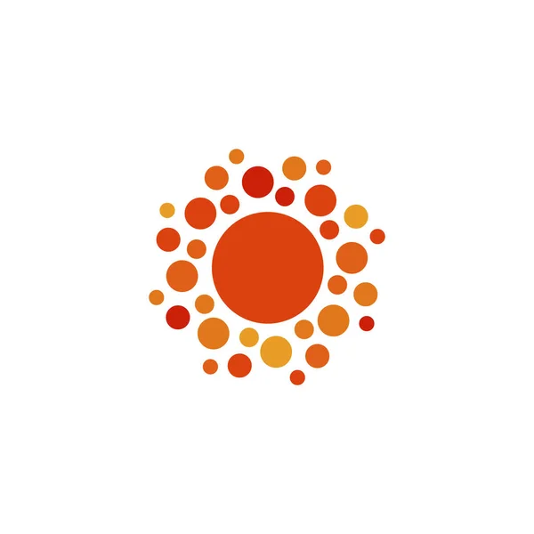 Sun orange color abstract simple icon. Rounded sunny circle shape. Summer day symbol and vector logo. — Stock Vector