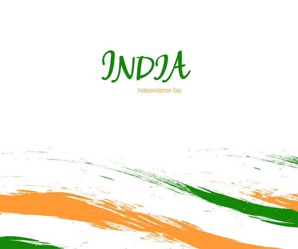 독립 일 인도 국가 색 플래그와 흰색 배경에 수채화 기호입니다. 인도 국가 3 색 깃발 상징 벡터 일러스트 레이 션 합니다. 8 월 15 일 휴일 배너. — 스톡 벡터