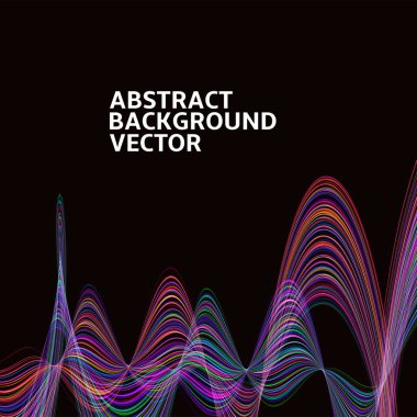 Doğrusal iplik, soyut vektör siyah arka plan şablonu zemin alan Tasarım afiş, el ilanları, için şaşırtıcı kapsar, sunumlar, kartvizit. Vektör çizim