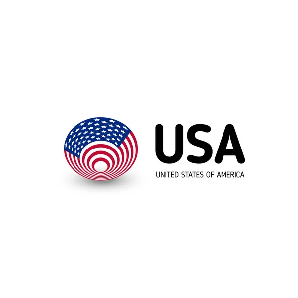 Соединенные Штаты Америки вектор необычный абстрактный знак круга. США изолированный логотип на белом фоне эмблемы. День независимости США . — стоковый вектор