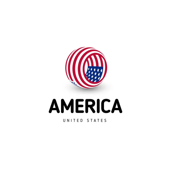 Verenigde Staten van Amerika vector ongebruikelijke abstracte cirkel teken. USA geïsoleerd logo op witte achtergrond embleem. Dag van de onafhankelijkheid van ons symbool. — Stockvector
