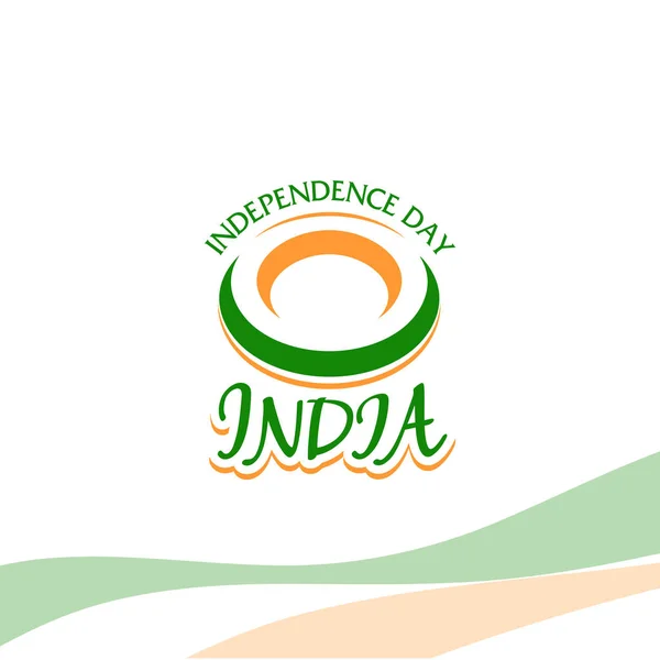 O dia da independência da Índia do Império britânico isola o sinal do logotipo de estilo retro vetorial. Universal de Logo para Feriados Públicos na República Indiana . — Vetor de Stock