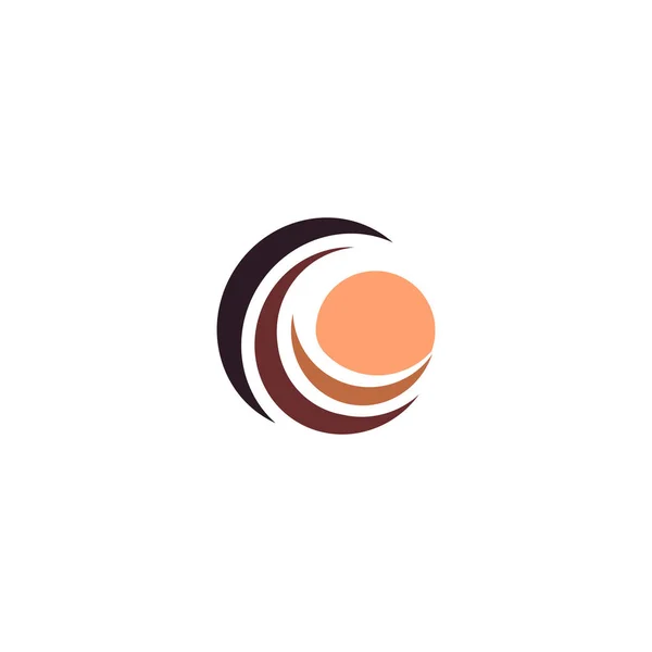 Wellen- und Cremefarbe Sonne, Sonnenuntergang und Sonnenaufgang Logo. isolierte abstrakte dekorative Logo, Design-Element-Vorlage auf weißem Hintergrund — Stockvektor