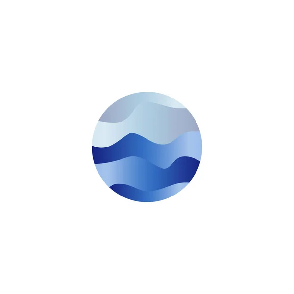 Résumé forme ronde isolée liquide, bleu océan de couleur, vague et ciel, logo nuage. Logotype vectoriel stylisé à l'eau . — Image vectorielle