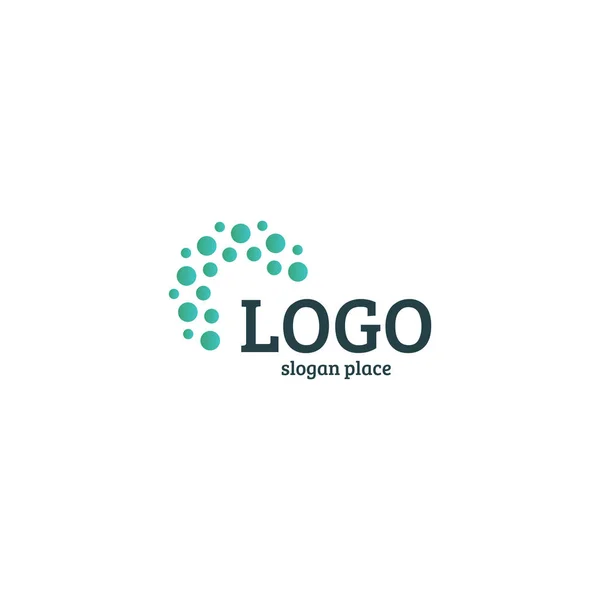 Abstrakte gepunktete Vektor-Logo-Vorlage. Verschiedenes universelles isoliertes ungewöhnliches Logo. — Stockvektor