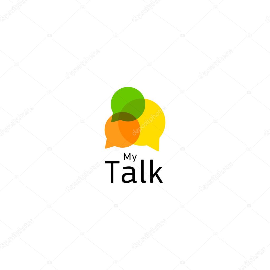 Internet forum, live communication in real time. Abstract icon indicating a conversation or dialogue or discussion between people