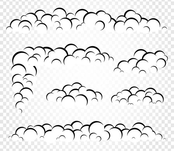 Elszigetelt vektor felhők gőz vagy füst, hab sablon design illusztráció. — Stock Vector