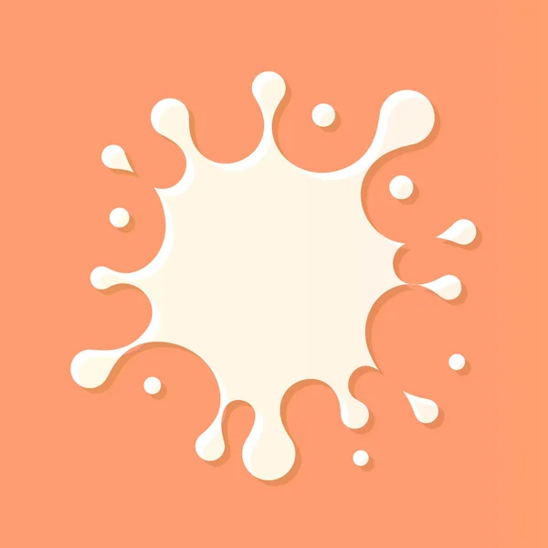 Latte macchia spruzzata su sfondo beige. Immagine vettoriale vista dall'alto. Modello di elemento logo prodotto fresco latteo . — Vettoriale Stock