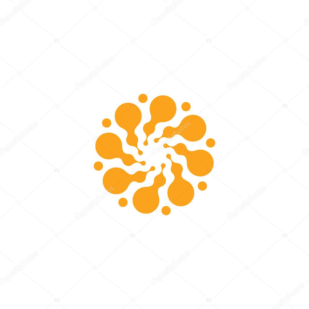 Circles vector logo. New modern isolated abstract sun shape. Round logo.