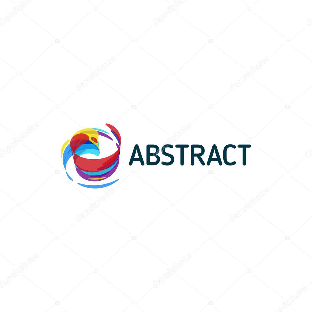 Twist colorful abstract shape, paint of inspiration art. Vector logo design template