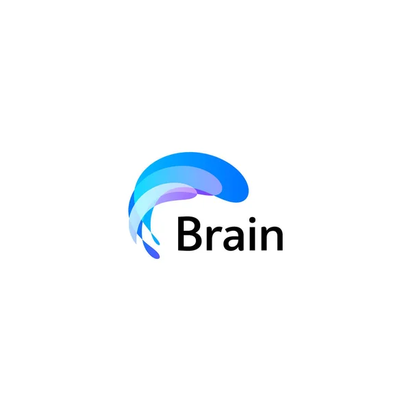 Plantilla vectorial de diseño de silueta Brain Logo. Piensa en el concepto Idea. Icono del logotipo del pensamiento de tormenta cerebral. Símbolo de idea de lluvia de ideas digital creativa abstracta aislada inusual . — Vector de stock