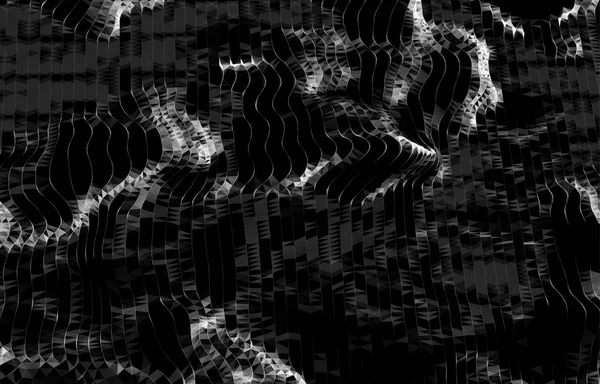 Abstrakta futuristiska linjer och punkter rutnät. Sammanflätning web, ett nätverk av linor, en ovanlig geometriska svarta och vita vektor mönster. — Stock vektor
