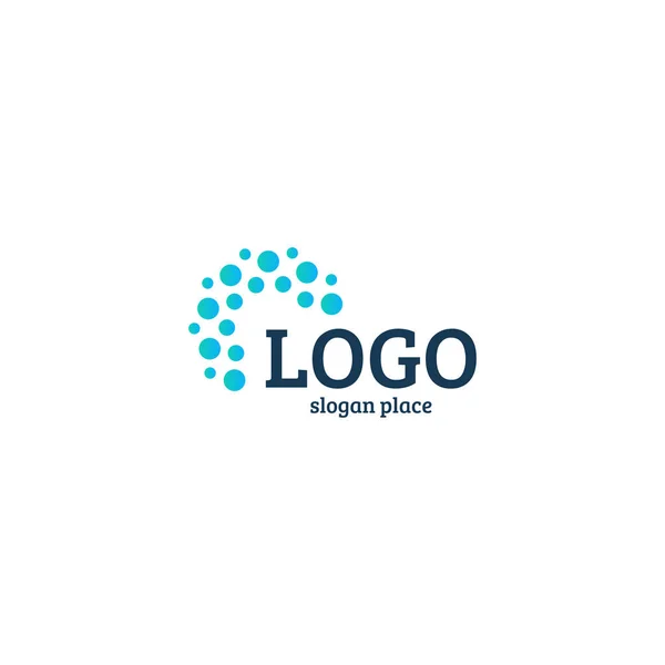 Modelo de logotipo vetorial pontilhado abstrato. Logotipo invulgar isolado universal diverso . — Vetor de Stock