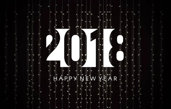 Ευχετήρια κάρτα για το νέο έτος 2018. Γιρλάντες φόντο. — Διανυσματικό Αρχείο