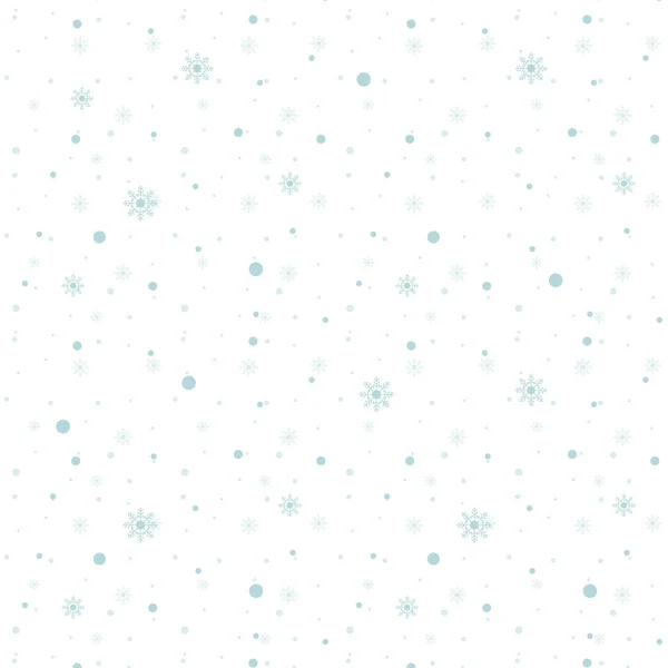 Blaue Schneeflocken nahtloses Muster auf weißem Hintergrund. Vektorillustration. — Stockvektor