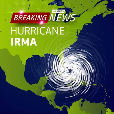 Son dakika haberleri Tv, gerçekçi kasırga kasırga vektör çizim ABD haritada tayfun sarmal fırtına logosuna yeşil dünya harita, spin girdap illüstrasyon gölge siyah zemin üzerine.